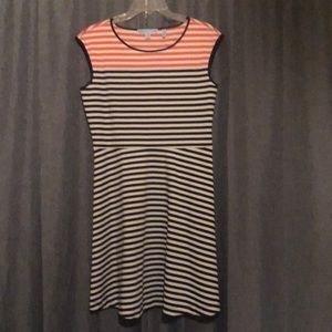 Draper James coral and navy dress